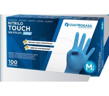 Luva Nitrilo Touch Azul 4,0 g (caixa 100 un.) - M