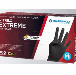 Luva nitrilo extreme preta 6,0 g (caixa 100 un.) - L