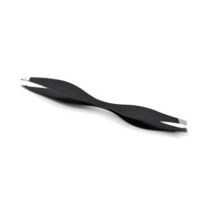 Pinça dupla ergonómica de 10,4 cm com pontas curvas e finas.